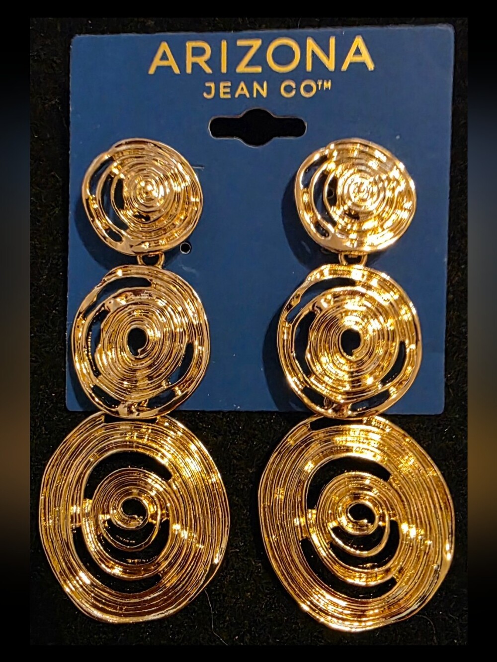 Spiral Disc Drop Earrings
